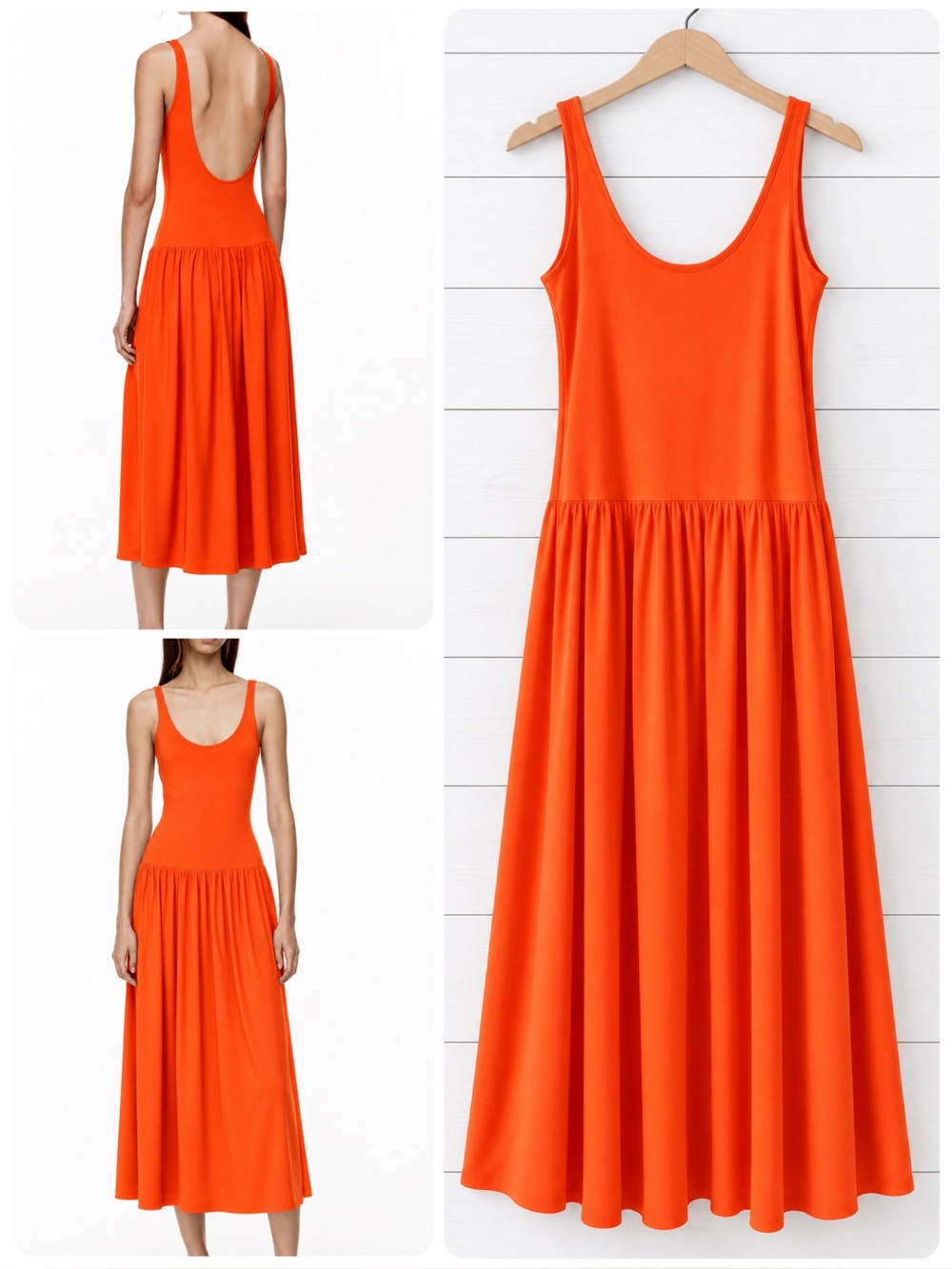 Aritzia Babaton Astonish Dress Black Drop Waist Hot Cheeky Orange Size Large